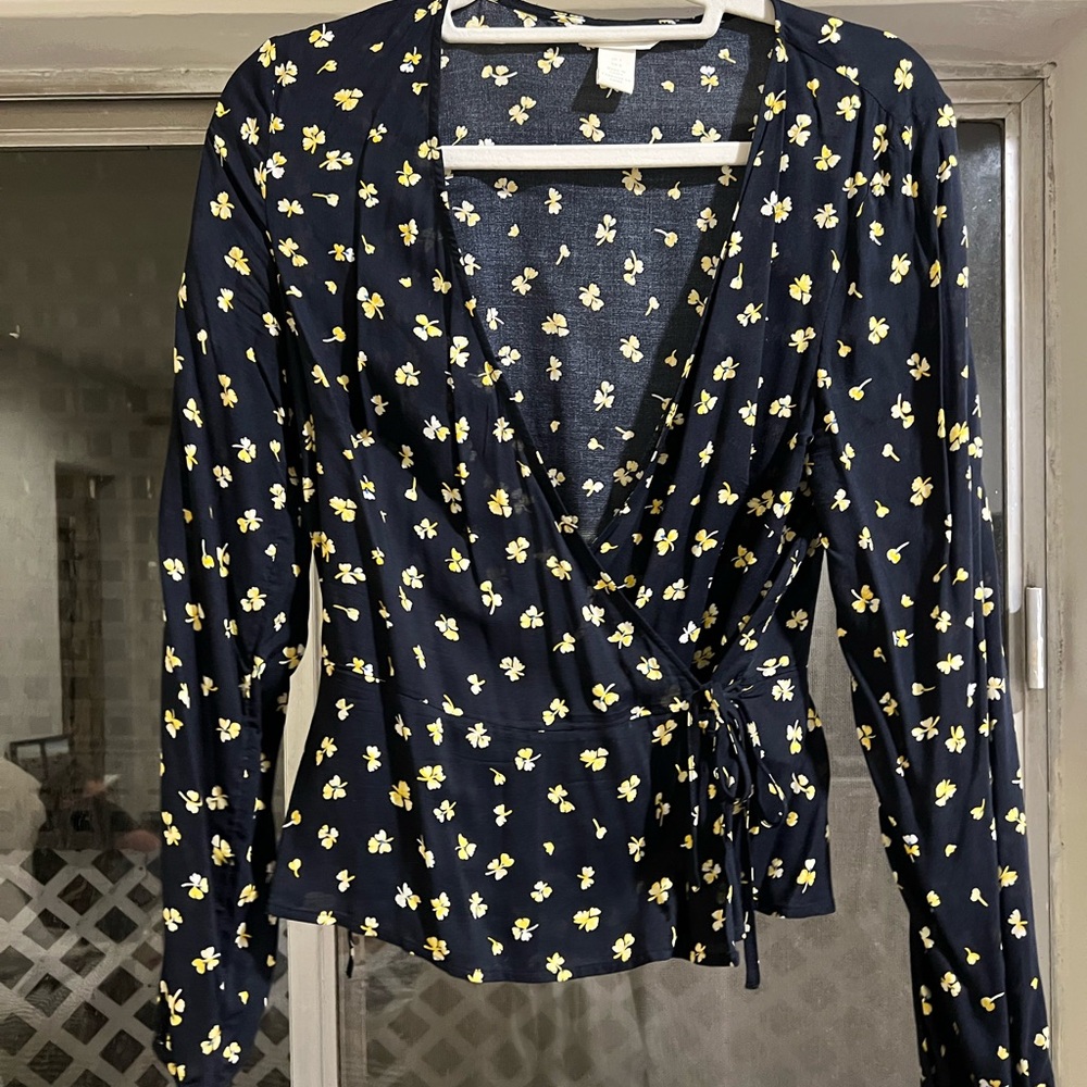 Floral Wrap Blouse
